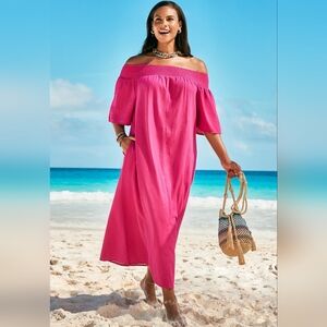 Swimsuits for All - AMANDA SMOCKED BANDEAU MAXI DRESS 18/20